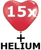 Ballongas Flasche inkl. 15 Herzballons � 25cm
