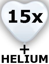 Ballongas Flasche inkl. 15 Herzballons � 25cm
