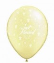 10 Rundballons Just Married in elfenbein � 28cm 