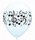10 Rundballons mit Notenaufdruck � 28 cm 
