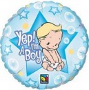 Folienballon Yes I`m a Boy � 45cm 