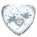 Folienballon silberne Tauben � 60cm