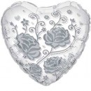 Folienballon Rose in silber � 60 cm
