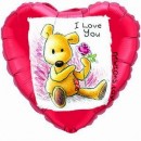 Folienballon I love You mit Teddy � 45cm