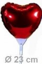 Folienballon Herzform mit Stab � 23cm 