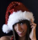 Weihnachtsm�tze Spiegel-Pailetten rot