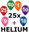 Ballongas-Kit 30 inkl. 25 Zahlenballons