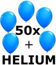 Ballongas-Kit 50 inkl. 50 unifarbene Luftballons