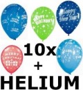 Ballongas Flasche inkl. 10 Ballons mit Textaufdruck