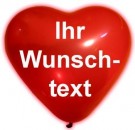 100 bedruckte Herz-Luftballons  Ihr Wunschtext 