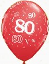 10 Rundballons  Zahl 80  von Qualatex � 28cm