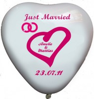 100 bedruckte Herzballons Just Married 100 bedruckte Herzballons Just Married