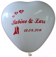 100 bedruckte Herzballons Perfektes Paar 100 bedruckte Herzballons Perfektes Paar