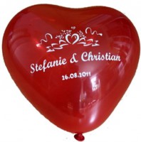 100 bedruckte Herzballons Echte Liebe 100 bedruckte Herzballons Echte Liebe