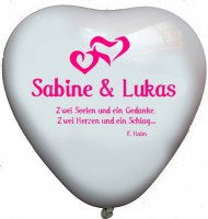 100 bedruckte Herzballons Liebespoesie 100 bedruckte Herzballons Liebespoesie
