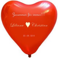 100 bedruckte Herzballons Zusammen für immer 100 bedruckte Herzballons Zusammen für immer