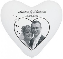 100 bedruckte Herzballons  Hochzeitstraum 