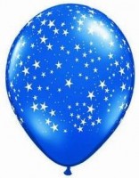 1 Rundballon von Qualatex mit Sternen � 90cm