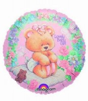 Folienballon Lovely Baby Girl B�r � 45cm