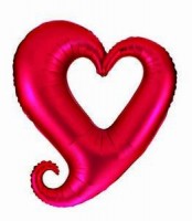 Folienballon Herz im Herz � 90cm