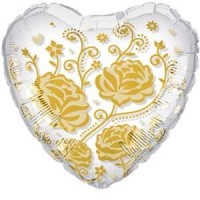 Folienballon Rose in gold � 60cm