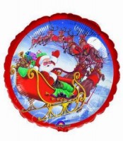 Folienballon Santa Schlitten � 45 cm