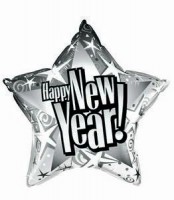 Folienballon Happy New Year Stern � 50cm