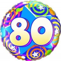 Folienballon Zahl 80 � 45cm