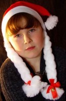 Kinder Weihnachtsm�tze mit 2 Z�pfen