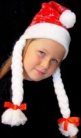 Kinder Weihnachtsm�tze Glitzer rot