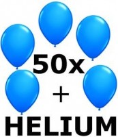 Ballongas-Kit 50 inkl. 50 unifarbene Luftballons