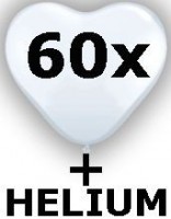 Ballongas-Kit 50 inkl. 60 Herzballons � 25cm