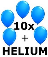 Ballongas Flasche inkl. 10 unifarbene Ballons
