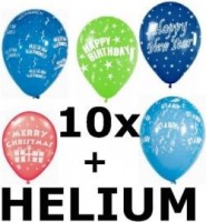 Ballongas Flasche inkl. 10 Ballons mit Textaufdruck