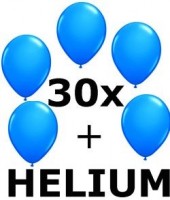 Ballongas-Kit 30 inkl. 30 unifarbene Luftballons