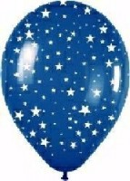 10 bunte Rundballons mit Sternenaufdruck � 30 cm
