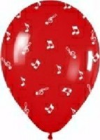 10 bunte Rundballons Noten + Notenschl�ssel � 30 cm