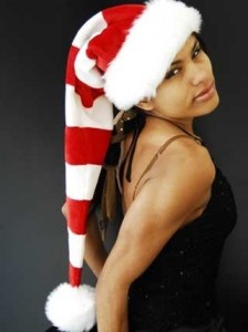 Weihnachts-Ringelm�tze rot-wei�