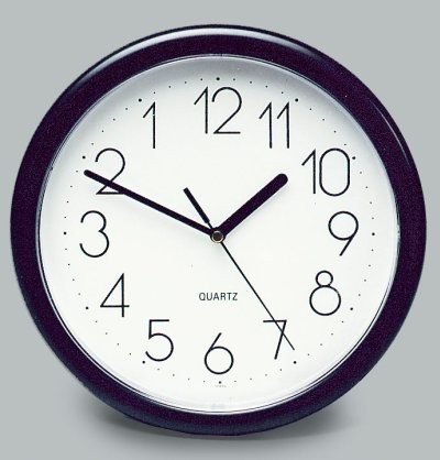 R�ckw�rts-Uhr rund