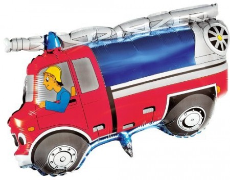 1 Folienfigur Feuerwehrauto � 80 cm