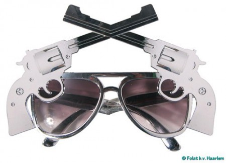  Silbere Pistole -Brille 