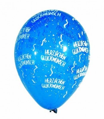 10 Luftballons Herzlichen Gl�ckwunsch von Qualatex � 28cm 