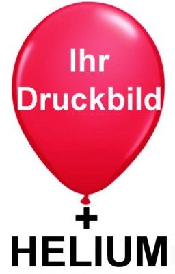60 bedruckte Luftballons � 25cm inkl.  Helium-Kit